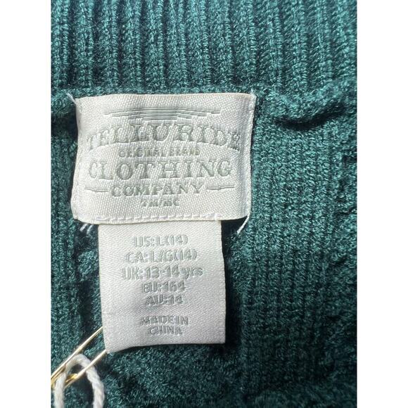 Telluride Clothing Company Boys Cable Knit Sweater, Green, Large / 14, NWT, Crew - Picture 3 of 7